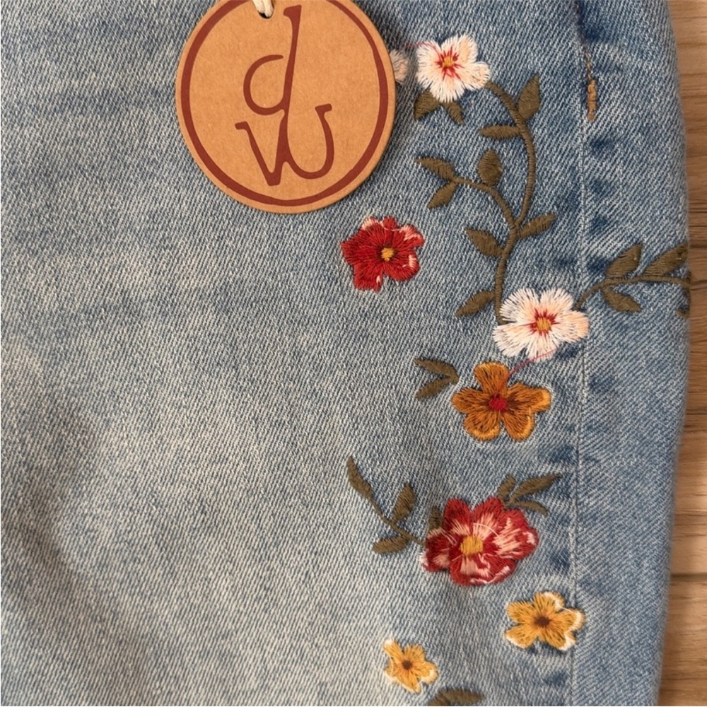 Driftwood Fiora Flare Jeans | Embroidered Floral Boho Western Farrah Style 8 NWT - Picture 5 of 9